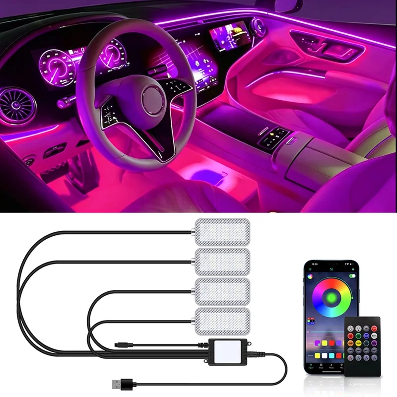 Led Ambient Interior Car Lights App Control - Neon LED Car Interior Ambient Foot