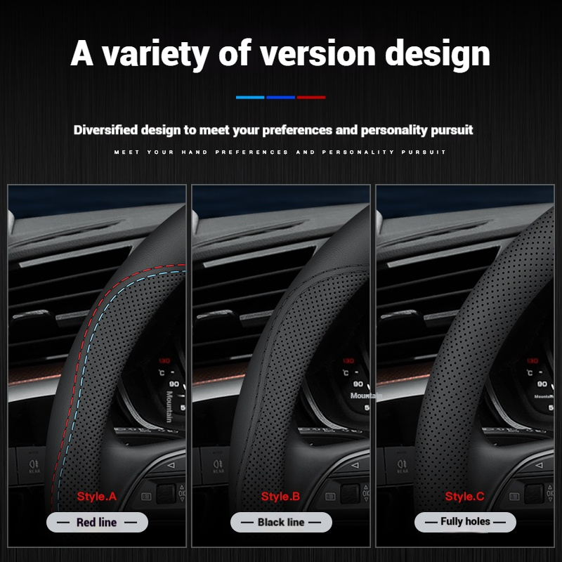 Leather Breathable Car Steerin - Car Steering Wheel Cover Anti Slip Breathable ulasan dan harga