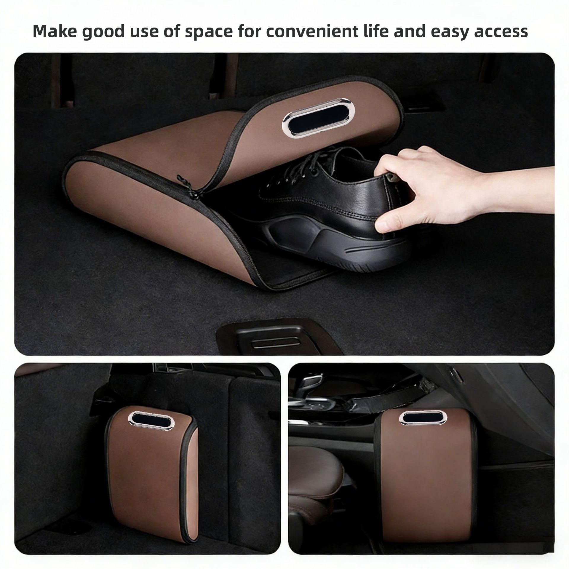 Car Trunk Storage Bag PU Leath - Car Trunk Organizer Foldable Storage Box ulasan dan harga