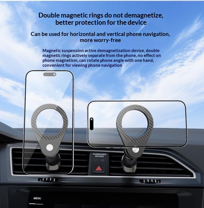 New 1Pcs Carbon Fiber Magnetic - Magnetic Phone Holder For Car Vent ulasan dan harga