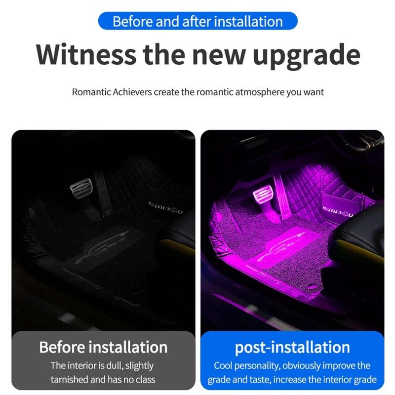 Neon LED Car Interior Ambient  - Led Ambient Interior Car Lights App Control ulasan dan harga