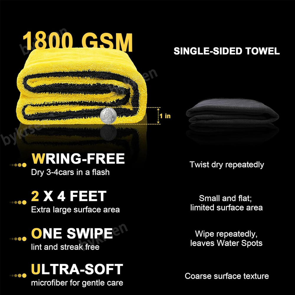 1800GSM Oversized Microfiber C - Microfiber Car Drying Towel Super Absorbent ulasan dan harga